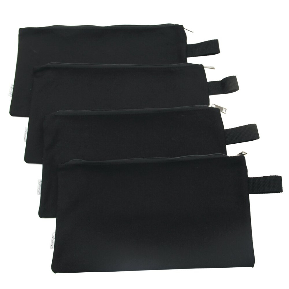 Augbunny 100% Cotton 16Oz Heavy Duty Multi-Purpose Canvas Zipper Tool Bag Organize Storage Pouch 4-Pack