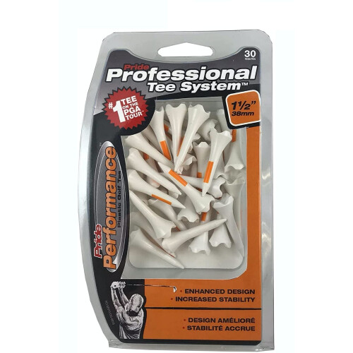 Pride Professional Tee-systeem Evolution Plastic 30 golftees 1 1/2"""" (2-pack) 1