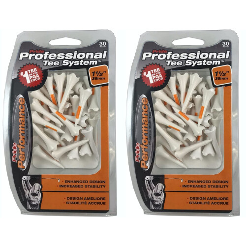 Pride Professional Tee-systeem Evolution Plastic 30 golftees 1 1/2"""" (2-pack)