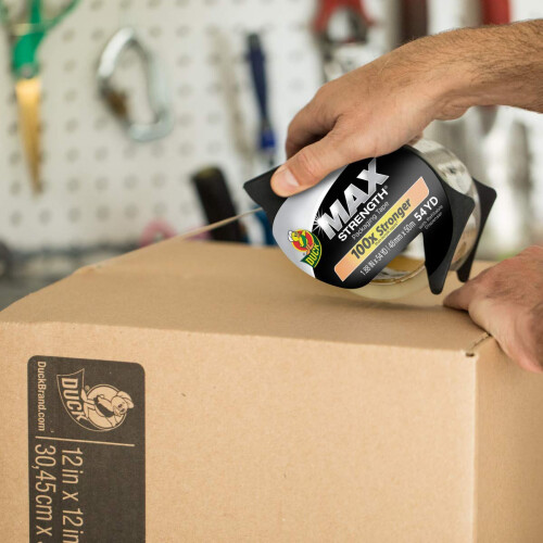 Duck Max Strength Clear Packaging Tape, 6 Ρολά, 327,6 Υάρδες, Ισχυρή Ταινία Συσκευασίας 2