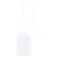 CleverDelights Mini Price Tags - 3/4"""""""" x 1/2"""""""" - 1000 Pack - White Jewelry Tags - String Display ID Hang Tag