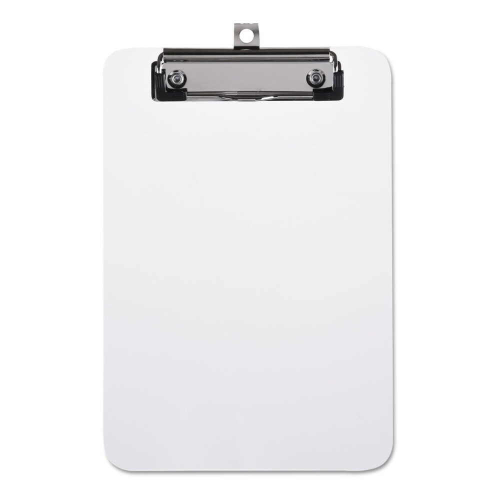 Universal 40312 Plastic Clipboard With Low Profile Clip 1/2-Inch Capacity Holds 5 X 8 Clear