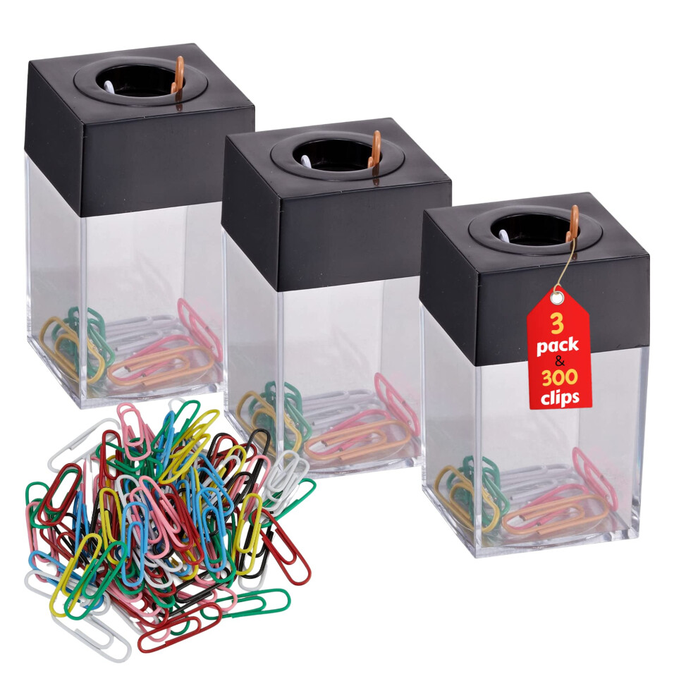 1Inthehome Magnetischer B Roklammerspender Mit 300 Klammern Im Lieferumfang Enthalten, Gro , 3Er-Pack-image