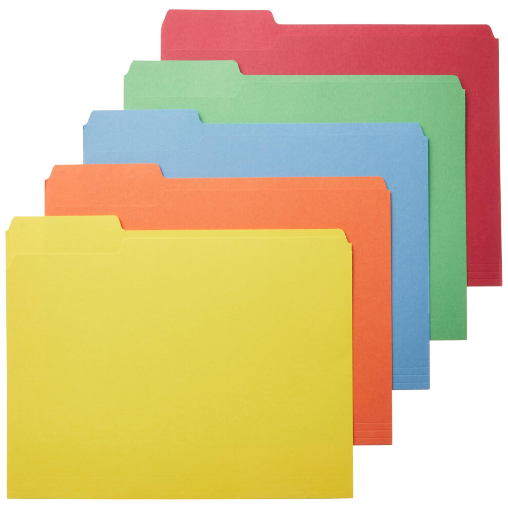 Amazon Basics AMZ401 File Folders - Letter Size (100 Pack) - Assorted Colors