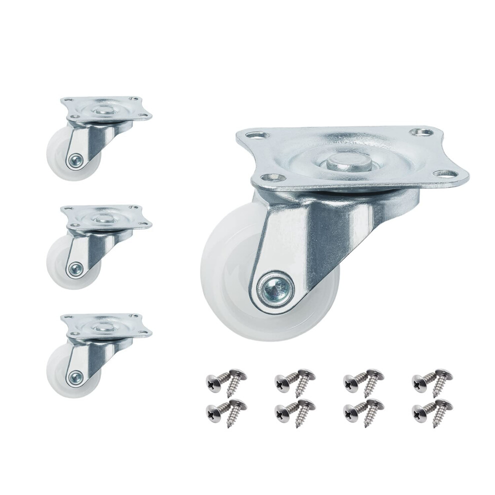 Roulettes     profil bas Cofufu 1,5"""""""" pour meubles avec plaque sup   rieure     360 degr   s, capacit    totale de 100 lb pour un ensemble de 4