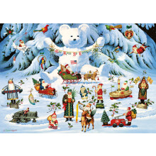 Buffalo Games  Holiday Collection  Charles Wysocki  Jingle Bell Teddy and Friends  300 groe Teile Puzzle