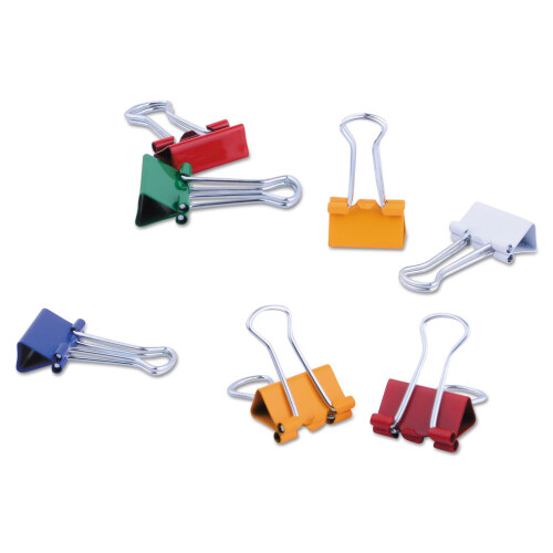 Universal Universal UNV31028 Binder Clips with Storage Tub - Small  Assorted (40/Pack) 1