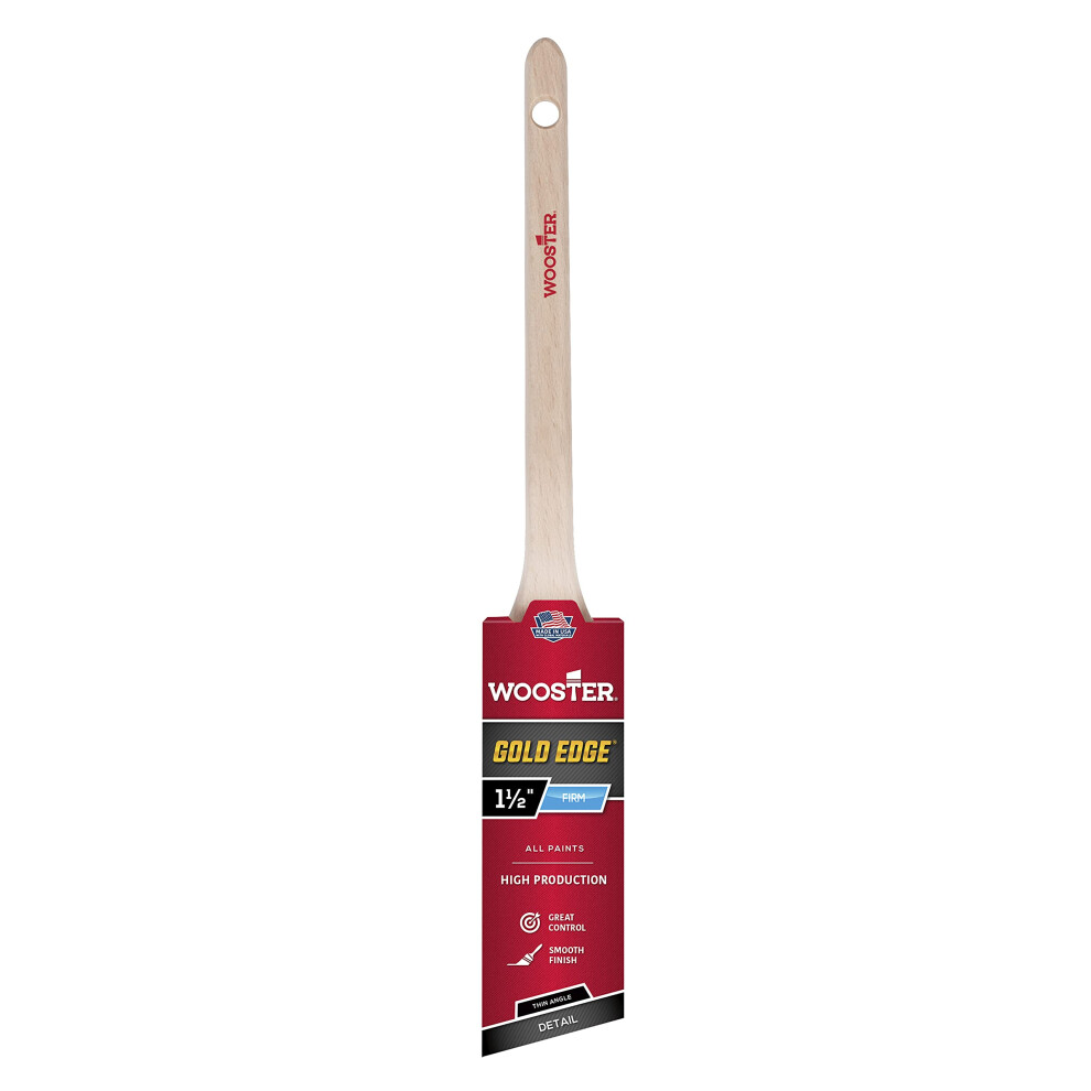 Photos - Putty Knife / Painting Tool Wooster 5234-1 1/2 Series 5234 1-1/2"""" Edge Thin Angle Brush 1 1/2 Inch Gold White 5234-1.5
