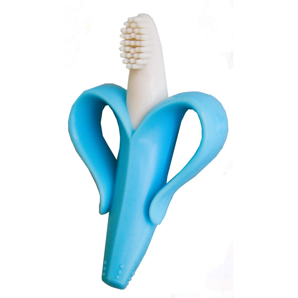 Baby Banana - Banana Toothbrush Training Teether Tooth Brush For Infant Baby And Toddler Blue Baby Ban N