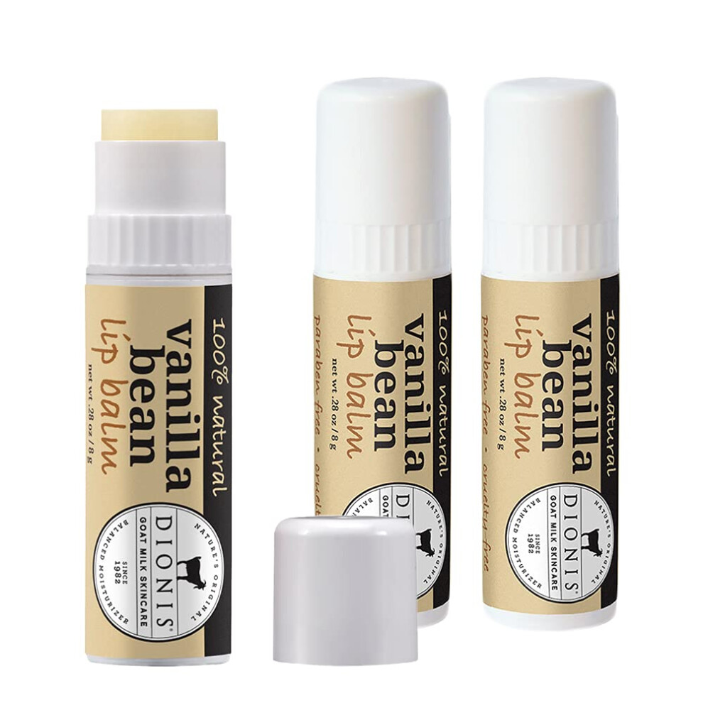 Dionis - Geitenmelk Huidverzorging Vanille Bonen Geurende Lippenbalsem (0,28 Oz) - Set Van 3 - Gemaakt In De Vs - Dierproefvrij En Parabenenvrij-image