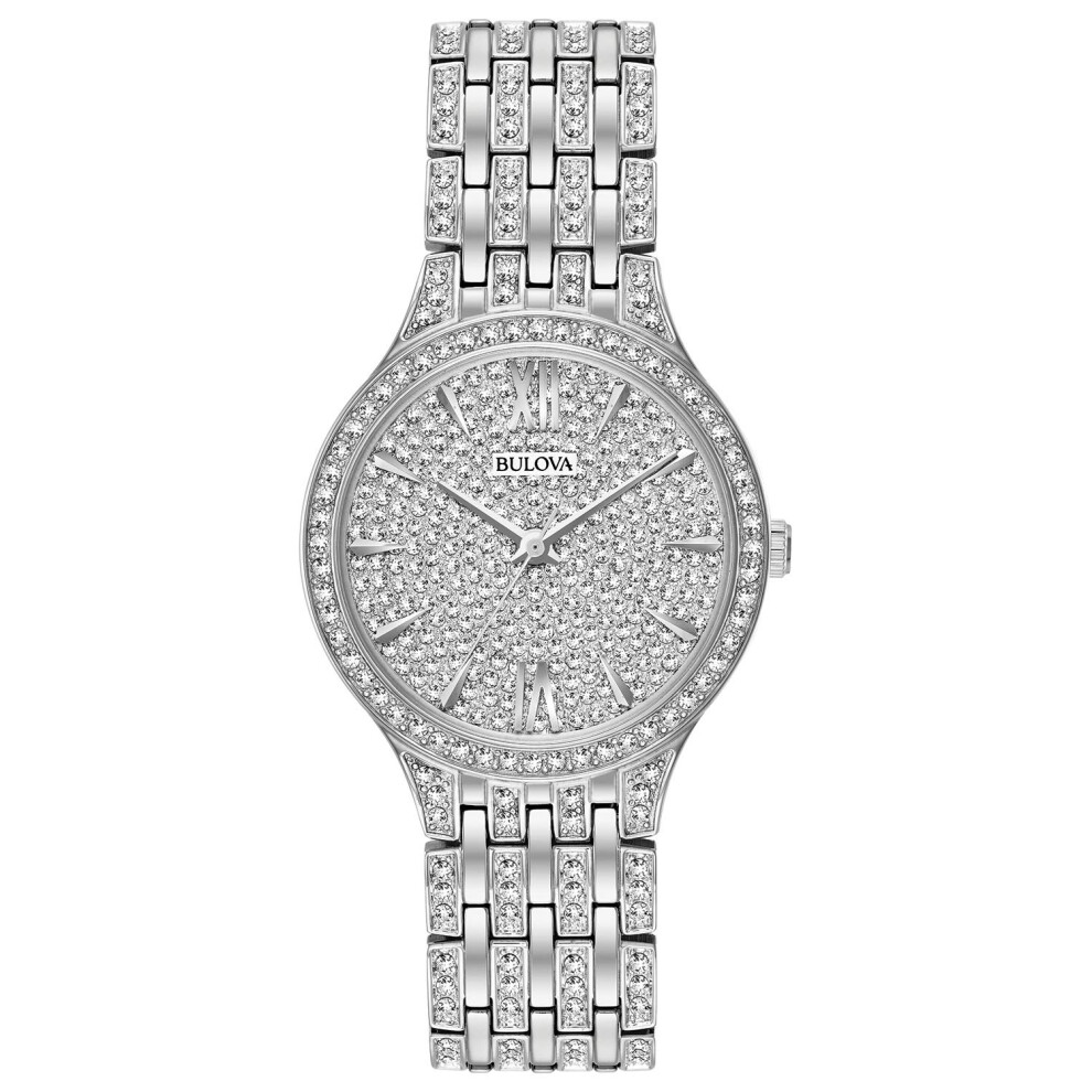 Bulova Ladies' Crystal Phantom Stainless Steel 2-Hand Quartz Watch  440 Crystals and Pave Dial Style: 96L243