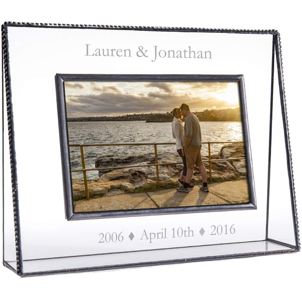 Cadre Photo Anniversaire Affichage Photo Personnalis Verre Transparent 1Er 5E 10E 15E 20E 25E 30E 35E 40E 45E 50E J Devlin Pic 319-46H EP549 (4X-image