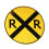 Upfront RR Railroad Xing Crossing 12"""" Sinal de estrada estanho/metal 1