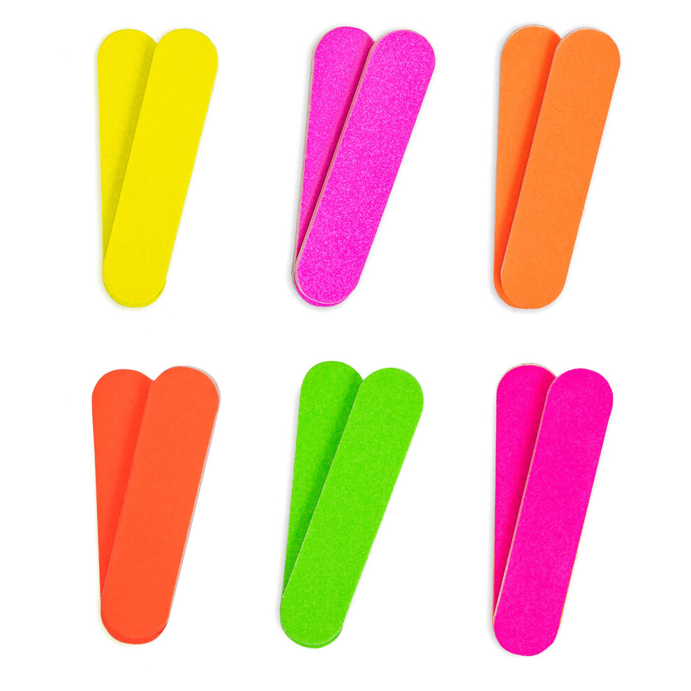 Zmoi Grain Colorful Neon Girly Mini Emery Board Nail Files (1 Dozen)