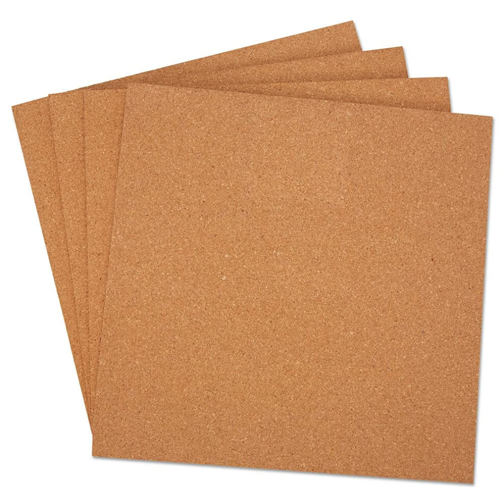 Universal UNV43404 12 in. x 12 in. Cork Tile Panels - Brown Surface (4/Pack)