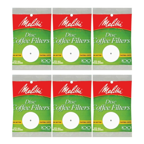 Melitta Wei   e Kaffeefilterscheiben, 100 St   ck (6er-Pack)