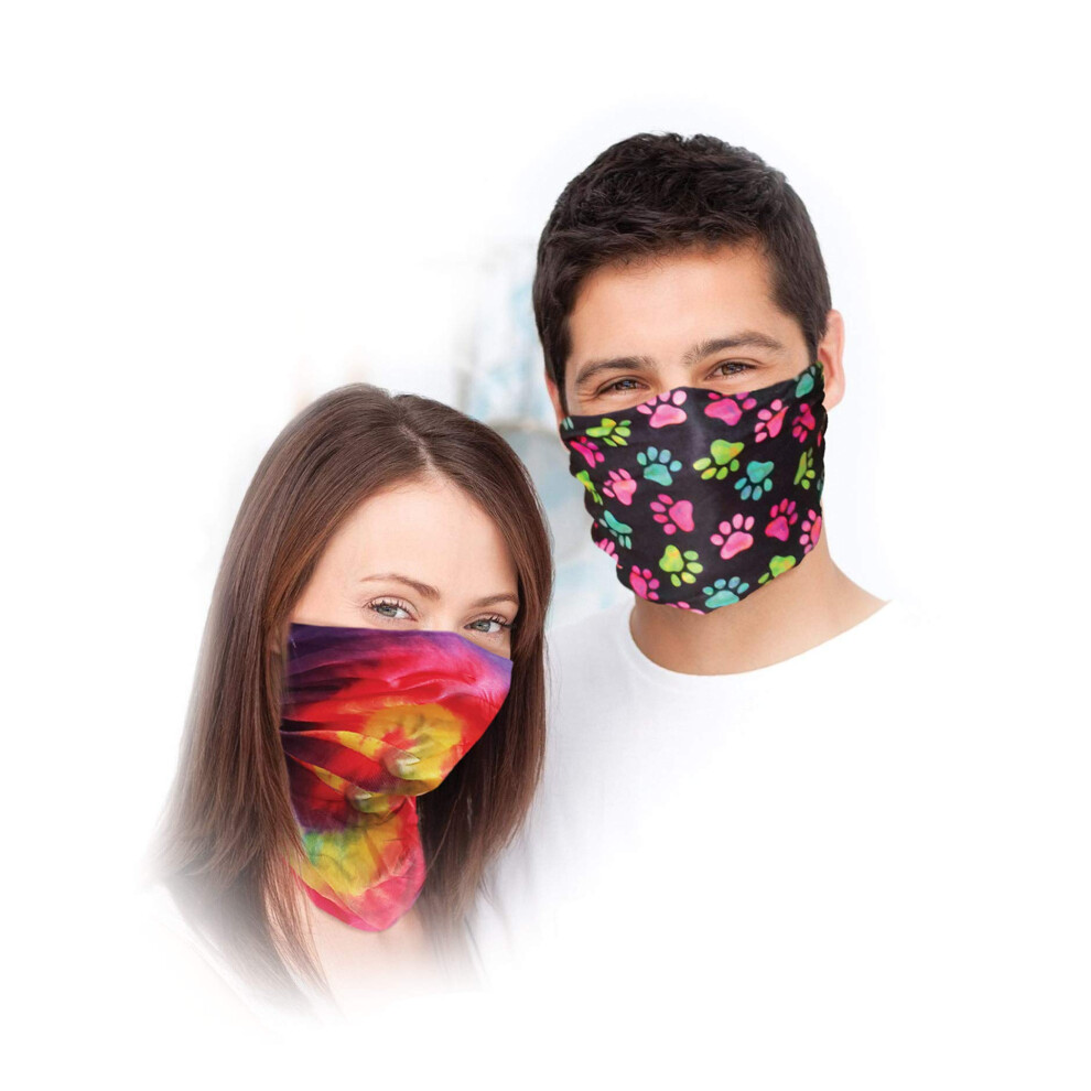 Foulards pour cheveux et visage Spoontiques - Bandana multifonctionnel - Bandeau -    charpe - Cache-cou - Cagoule - Empreinte de patte