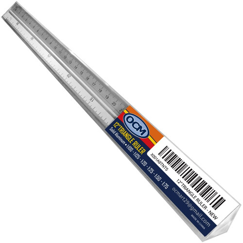 OCM Metric Triangular Engineer Scale Lineal (Professional kvalitet Fast aluminium) 30 Centimeter Metric Engineering Architectural Mechanical Draf 1