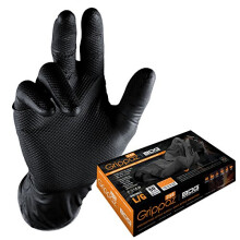 Bob Dale handsker 9916000BM Grippaz Black Nitrile Disponable 6mil Box