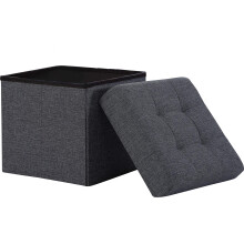 Otomana plegable Ornavo Home de 15 pulgadas con espacio de almacenamiento, cuadrada, peque   a, con reposapi   s, para dormitorio, color negro