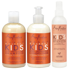 ?ampon ?i balsam pentru copii Shamoisture Set Mango ?i morcov + nuca de cocos ?i hibiscus Detangler Spray pentru copii 8 fl oz (set cu 3 piese)