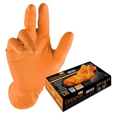 Bob Dale handsker 9916100bxl Grippaz Orange Nitrile Disposable 6mil Box
