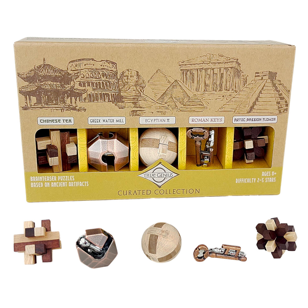 Set Regalo Con Collezione Curata Da Project Genius, 5 Puzzle Di Alta Qualit In Legno E Metallo, Rompicapo 3D Per Bambini Dagli 8 Anni In Su, Ado-image