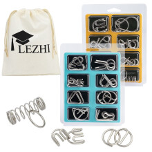 Lezhi IQ Toys-AB A+B Test Mind Game Lamiglσwka Drut Magiczna sztuczka Zestaw puzzli IQ (zestaw 16 sztuk) Metaliczny