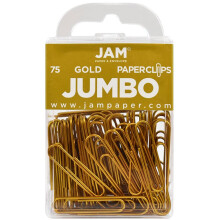 JAM Paper farebn jumbo sponky na papier - zlat sponky - 75 kusov/balenie