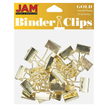 JAM PAPER Kleurrijke Binder Clips - Klein - 3/4 Inch (19 mm) - Gouden Binderclips - 25/Pack