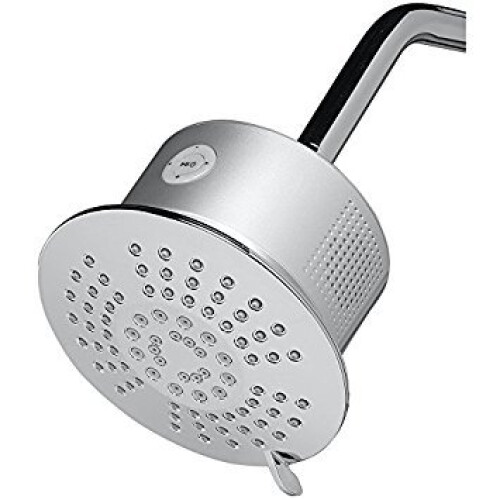 Jacuzzi 6-inch 2,0-GPM (7,6-LPM) Chrome 5-Spray WaterSense-douchekop met Bluetooth-mogelijkheid en ingebouwde luidsprekers