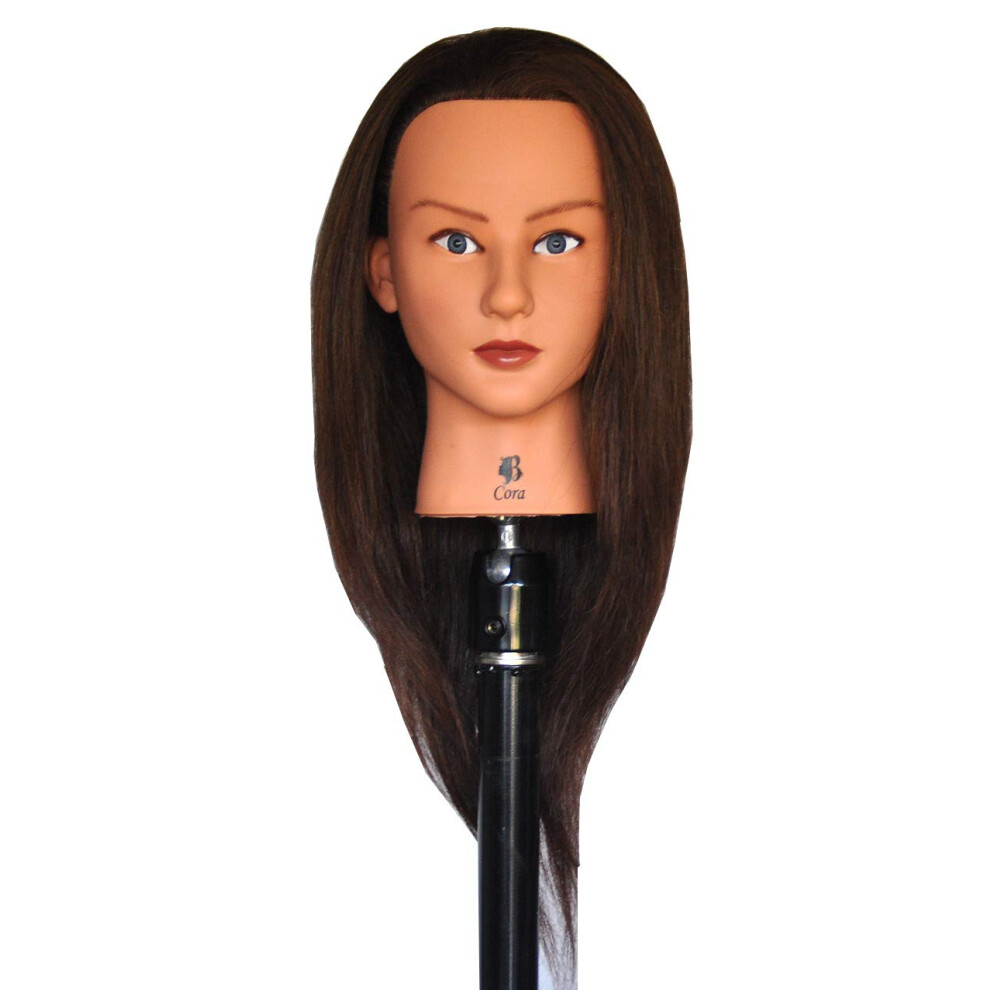 Hairztar Unisex Human Hair 18-20"""" Mannequin Head Hairdresser Training Head Manikin Cosmetology Doll Head (Cora)