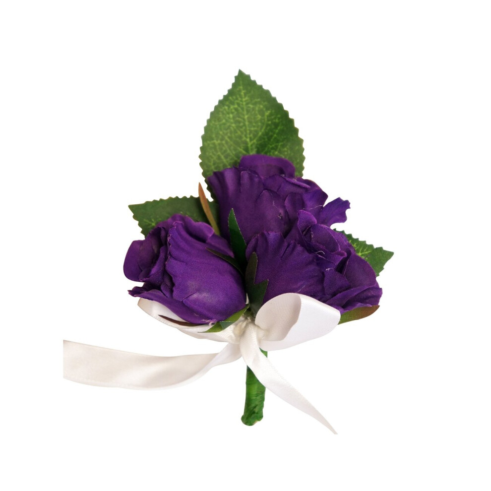 Speldcorsage/Boutonni?Re (XLPC001-PP) - Prachtige Kwaliteit Corsage/Boutonni?Re (Inclusief Speld) (Paars)-image