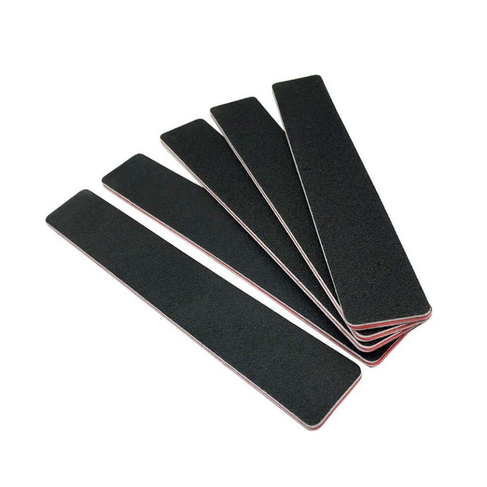 Astrqle Black 10Pcs Professional Washable Thick Nail Files Emery Board 60/60 Grit Nail Art Care Sanding Buffer Buffing Manicure Pedicure Tool
