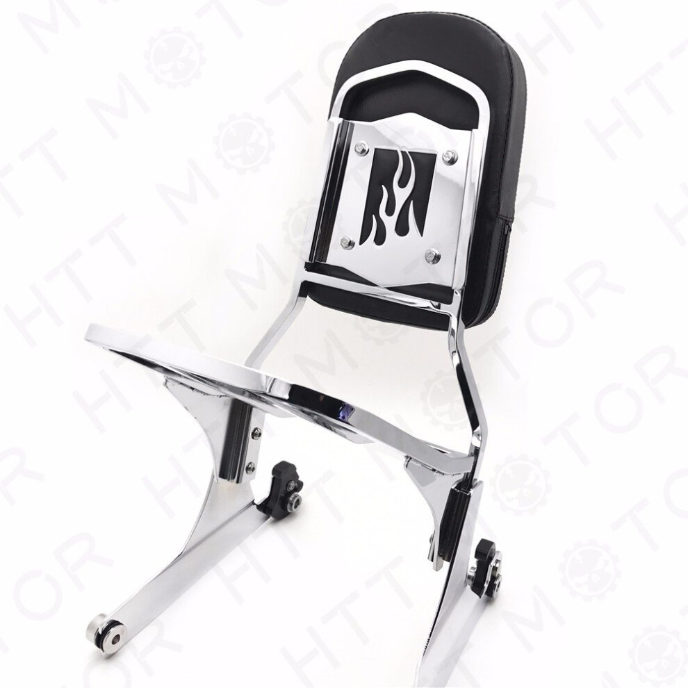 Httmt Mt501-006F+502-012-Cd Detachable Sissy Bar Backrest & Luggage Rack Compatible With Harley Fatboy Softail Flstn 690951702162