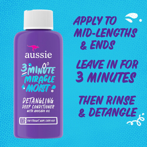 Aussie Aussie 3 Minute Miracle Moist Σαμπουάν με Έλαιο Αβοκάντο, 1.7 Fl Oz, Ταξιδιωτική Συσκευασία 1