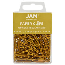 Farebn tandardn kancel rske sponky JAM PAPER - be n 2,5 cm - zlat sponky - 100 ks/balenie