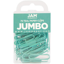 JAM Paper farebn jumbo kancel rske sponky - tyrkysov sponky - 75 kusov/balenie