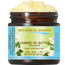 Botanical Beauty JASMINLBUTTER, rein natrlich, jungfrulich, unraffiniert, roh, 2 Fl Oz  60 ml fr GESICHT, HAUT, KRPER, BESCHDIGTE HAARE, NGEL