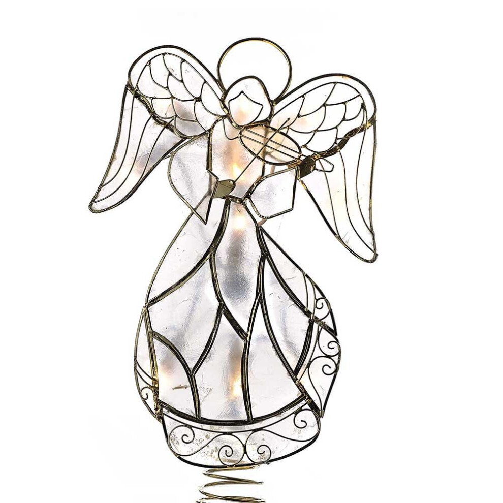 Kurt S. Adler Kurt Adler Lampe de table Angel     10 lumi   res en fil de fer Capiz