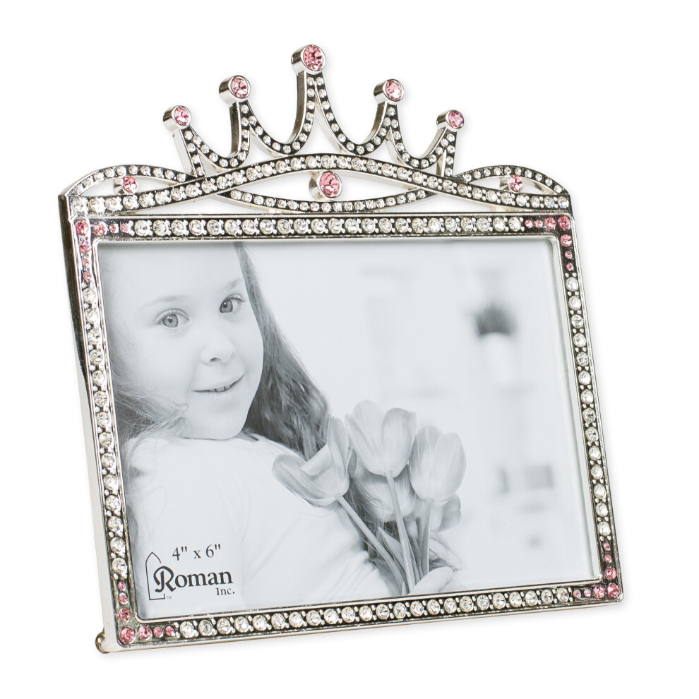 Roman Giftware Inc. Caroline Collection New Baby 6"""""""" H Princess Crown Frame Religious Inspirational Durable (6X1x5) Romeins