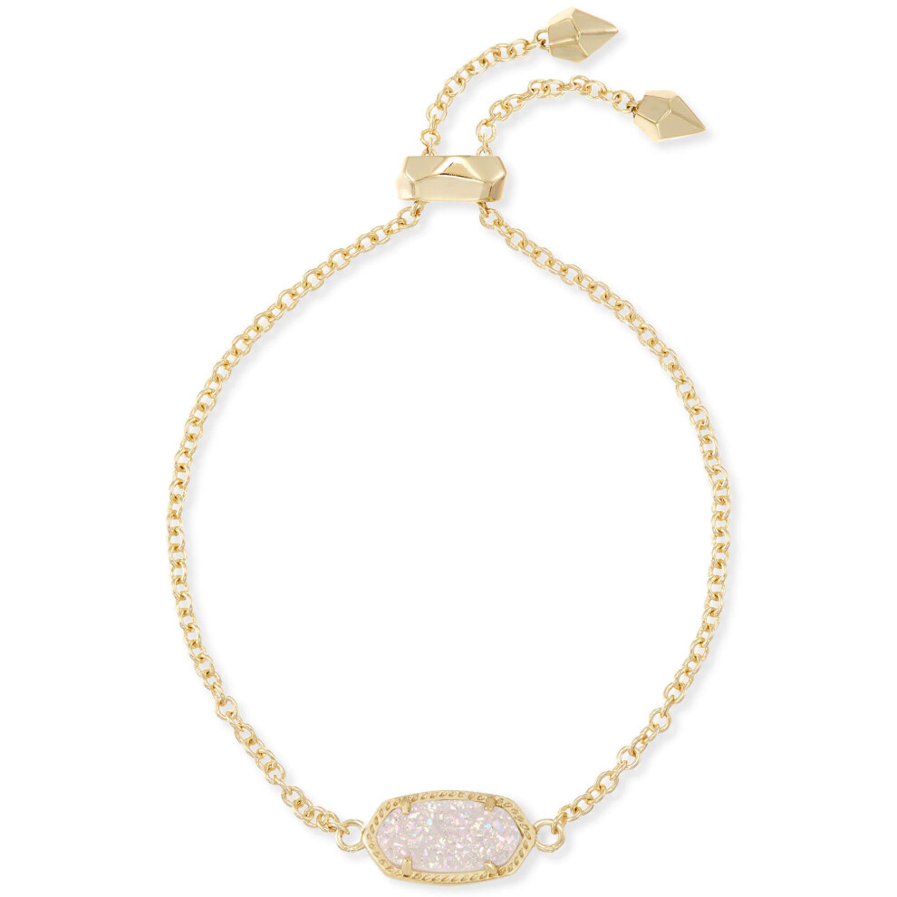 Kendra Scott Elaina Adjustable Chain Bracelet for Women  Fashion Jewelry  14k Gold-Plated  Iridescent Drusy