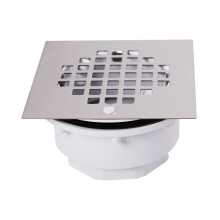 Westbrass 2"""" Sch 40 PVC doucheafvoeren met 4-1/4"""" vierkante afdekking gepolijst chroom D206PS-26