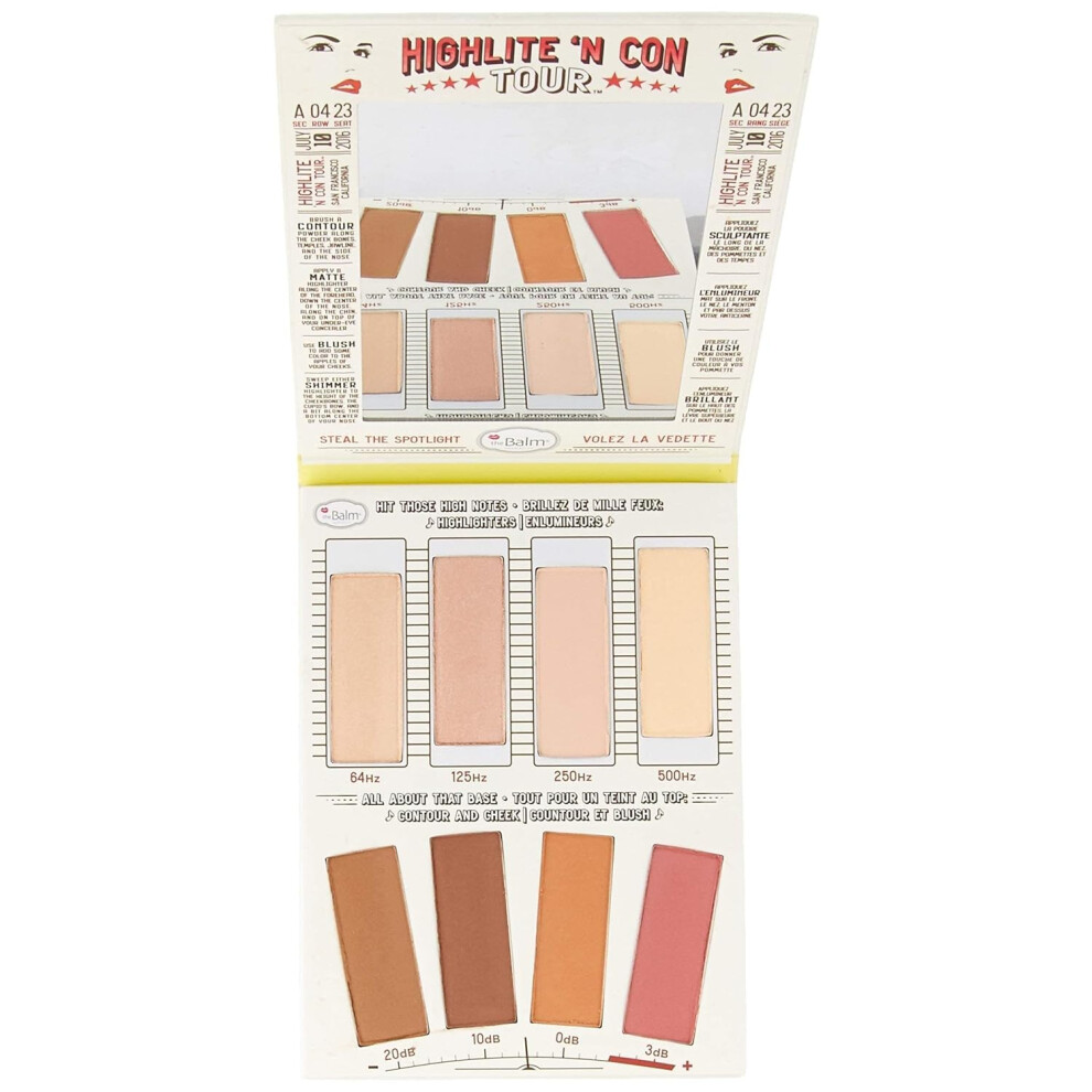Thebalm Highlighting & Makeup Conceal Powders 'N Contour Palette Highlighters Shimmer Matte Bronzer Blushes Multicolor 0.8 Ounces