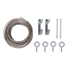 Rocky Mountain Goods zware foto-ophangset - Hang tot 30 lbs - 3 meter zwaar fotodraad 2 hangers 2 spijkers en 4 ogen - Ideaal voor het ophangen van g