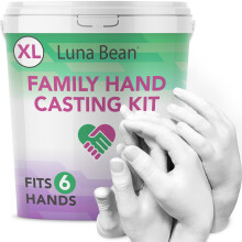 Kit per calchi di mani di famiglia Luna Bean, formato XL, formato grande - Kit per calchi di mani di famiglia - Calca comodamente 6 mani - Regali
