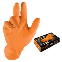 Bob Dale handsker 9916100BL Grippaz Orange Nitrile Disponable 6mil Box