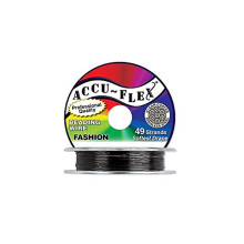 Srma de margele Accu-Flex Nylon din o?el inoxidabil Nilyn Night Black 49 Strands 0.024 """" (0.6096mm) 30 ft (9.144m)