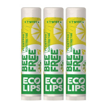Balsamo per labbra vegano al gusto di limone e lime, confezione da 3 - Senza api, con cera di candelilla, burro di cacao e olio di cocco per la c