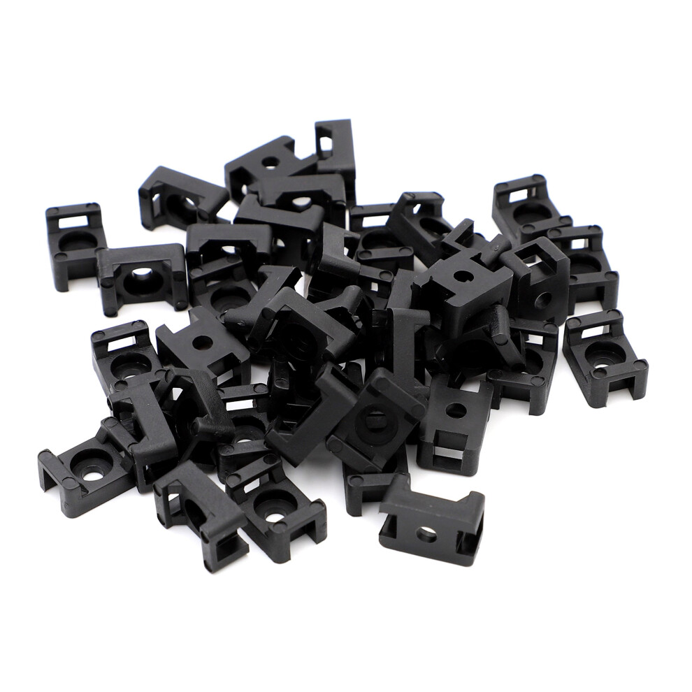 Iexcell 100 Pcs Black 4.5Mm Cable Tie Base Saddle Type Mount Wire Holder 601629956633